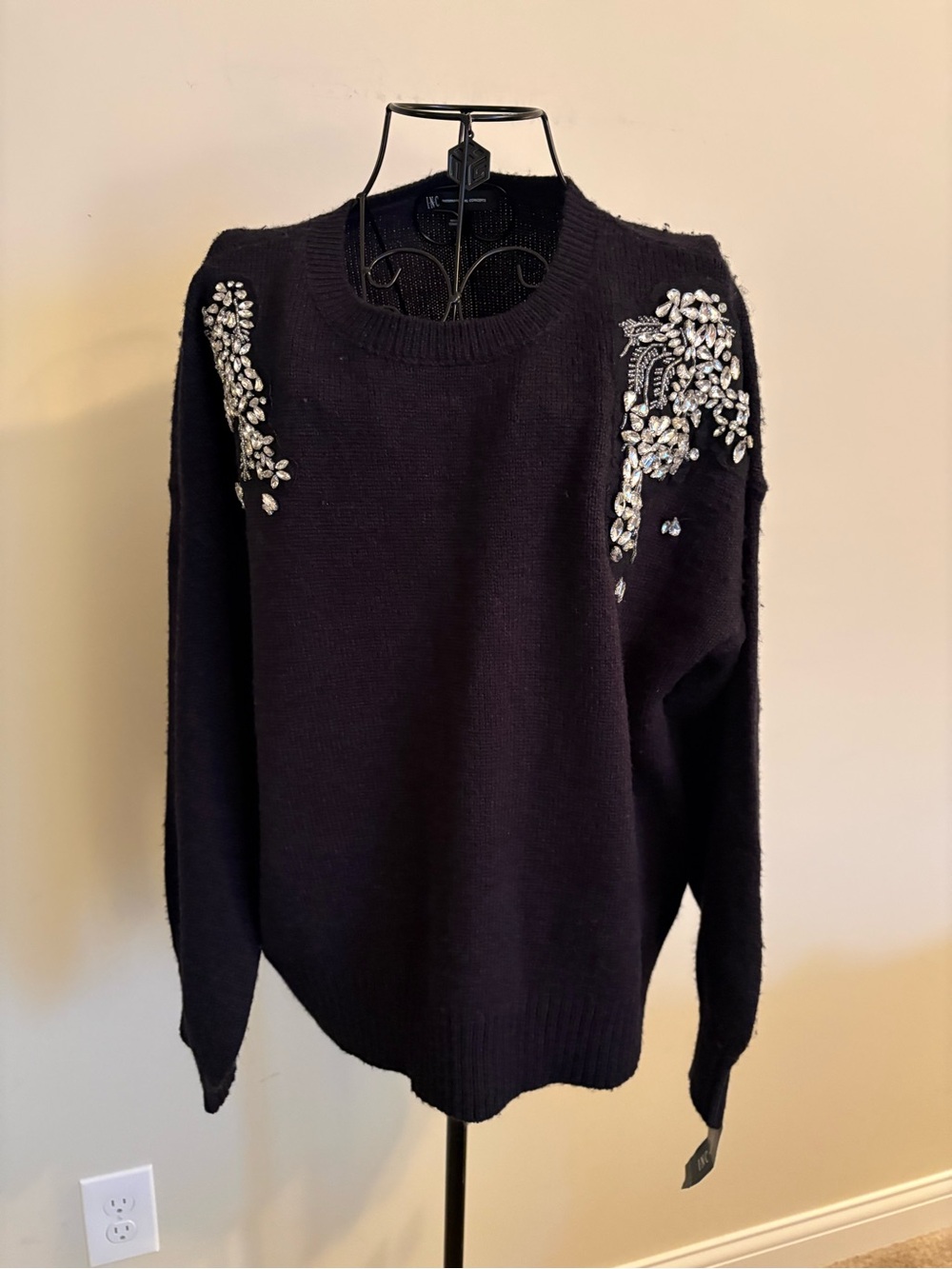INC Embellished Black Women's Sweater - Designer Style